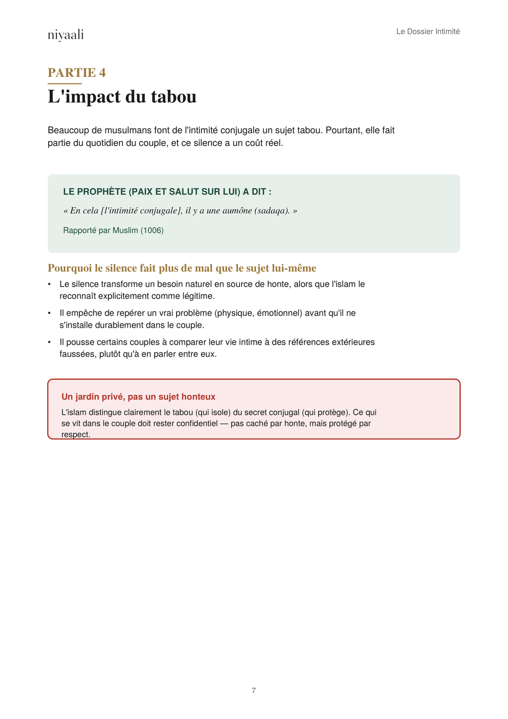 Le Dossier Intimité